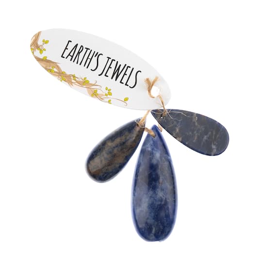 John Bead Earth’s Jewels Natural Stone Teardrop Pendant Slices
